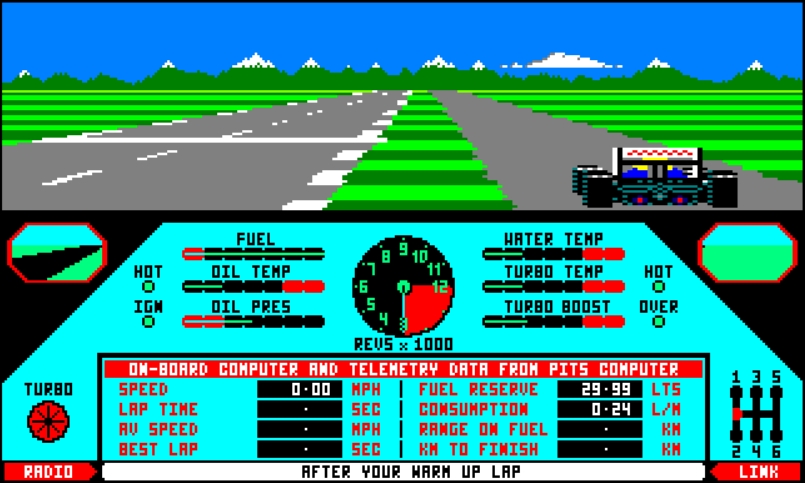 Nigel Mansell's Grand Prix - Amstrad CPC game screenshot (1988) by Martech